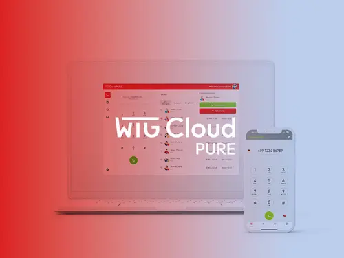 Screenshot und Logo der WTG Cloud PURE